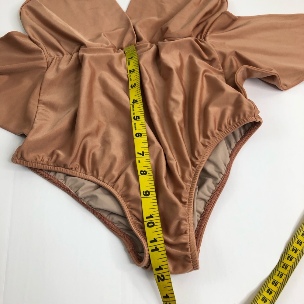 Sculpting Halter One-Piece Swimsuit in Warm Tan - Picture 14 of 16